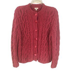 J. Jill Cable Knit Cardigan Dusty Rose Women’s Size S Grandmacore Cottagecore